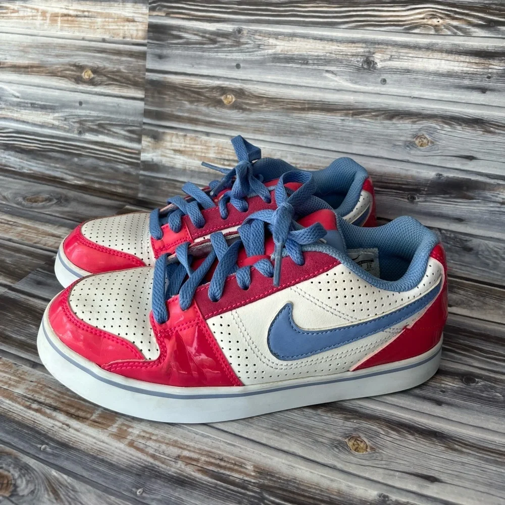 Nike 6.0 Ruckus Low Jr Skateboard Shoes pink blue white